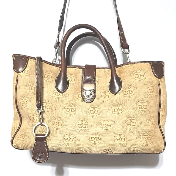 Dooney & Bourke Handbags - VINTAGE Dooney & Bourke Beige and Dark Brown Tote Large Capacity
